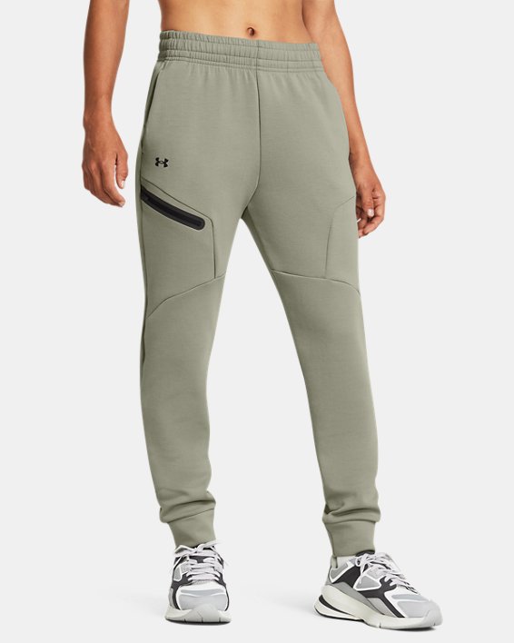 Women's UA Unstoppable Fleece Joggers in Green image number 0